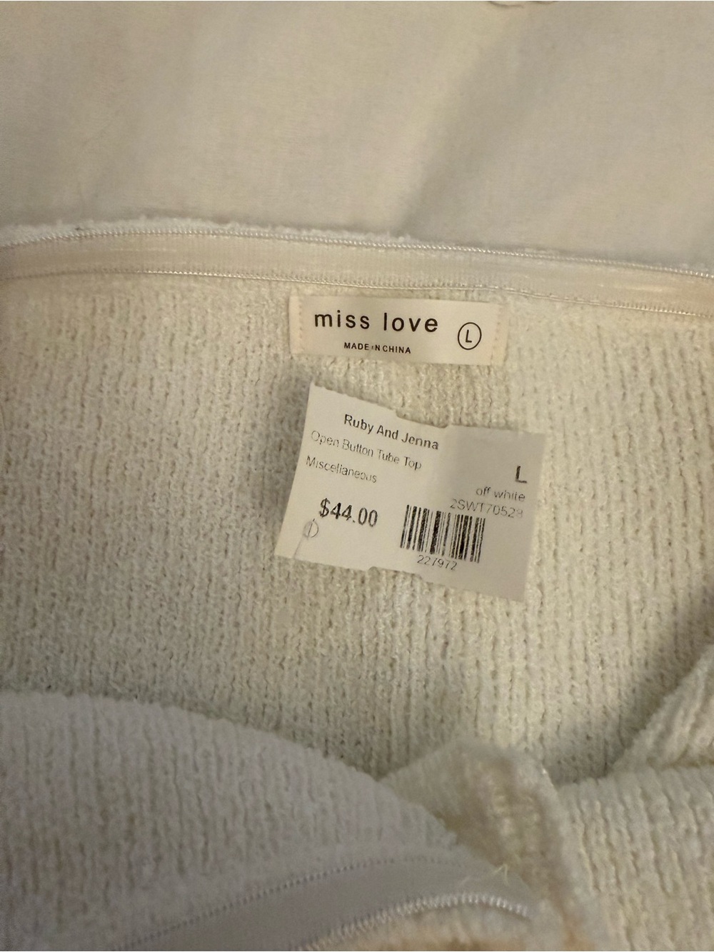 Ivory Knit Button-Front Crop Top - Picture 2 of 2